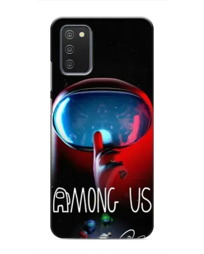 Чехол для Samsung Galaxy A02s с картинкой «Красный импостер — макро»