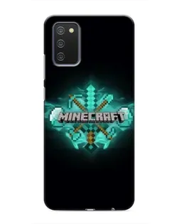 Чехол для Samsung Galaxy A02s с картинкой «Minecraft Diamond лого»