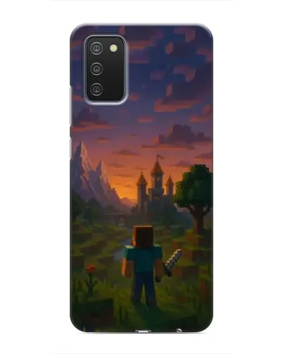 Чехол для Samsung Galaxy A02s с картинкой «Стив у башни» Чехол для Samsung Galaxy A02s с картинкой «Стив у башни»