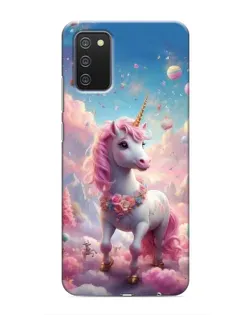 Чехол для Samsung Galaxy A02s с картинкой «Единорог среди облаков»