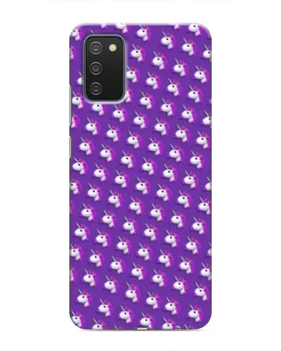 Чехол для Samsung Galaxy A02s с картинкой «Единороги на фиолетовом»