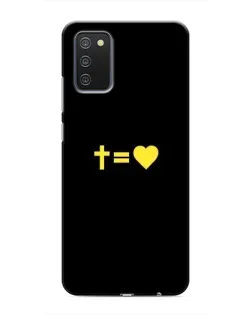 Чехол для Samsung Galaxy A02s с картинкой «Сердце и Крест»