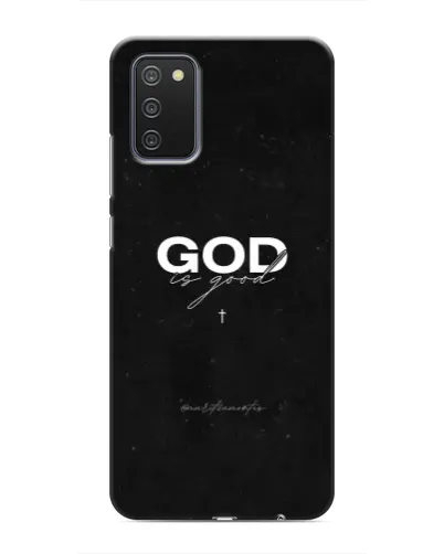 Чехол для Samsung Galaxy A02s с картинкой «GOD — Бог над всем»