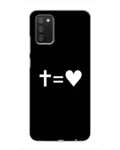 Чехол для Samsung Galaxy A02s с картинкой «Крест и Сердце»