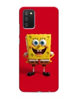 Чехол для Samsung Galaxy A02s с картинкой «Спанч Боб на красном»