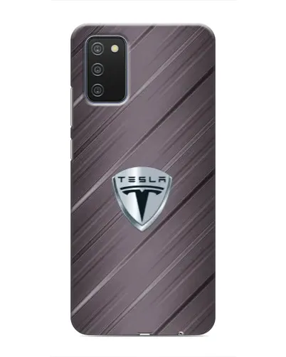 Чехол для Samsung Galaxy A02s с картинкой «Металлическая текстура Tesla»