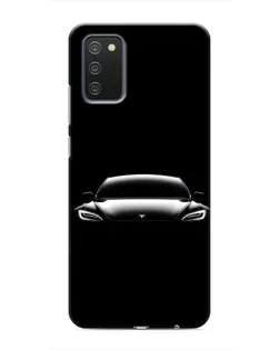 Чехол для Samsung Galaxy A02s с картинкой «Фары Tesla Night»