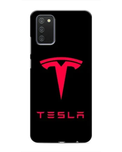 Чехол для Samsung Galaxy A02s с картинкой «Tesla Red Logo»