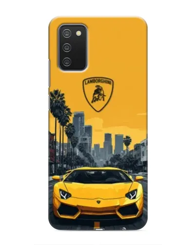 Чехол для Samsung Galaxy A02s с картинкой «Желтый Lamborghini город» Чехол для Samsung Galaxy A02s с картинкой «Желтый Lamborghini город»