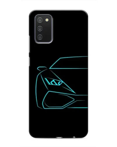 Чехол для Samsung Galaxy A02s с картинкой «Голубой силуэт Lamborghini» Чехол для Samsung Galaxy A02s с картинкой «Голубой силуэт Lamborghini»
