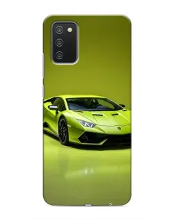 Чехол для Samsung Galaxy A02s с картинкой «Салатовый Lamborghini Huracan»