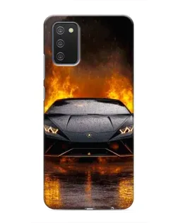 Чехол для Samsung Galaxy A02s с картинкой «Lamborghini в огне»