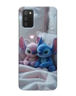 Чехол для Samsung Galaxy A02s с картинкой «Плюшевые Стич Ангел»