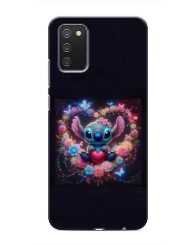 Чехол для Samsung Galaxy A02s с картинкой «Stitch в цветах» Чехол для Samsung Galaxy A02s с картинкой «Stitch в цветах»