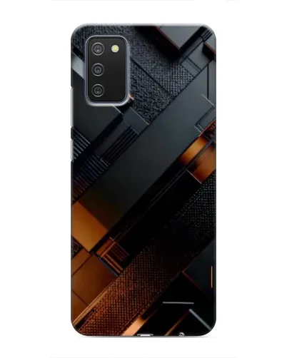 Чехол для Samsung Galaxy A02s с картинкой «Черные геометрические блоки»