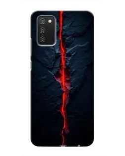 Чехол для Samsung Galaxy A02s с картинкой «Kрасная лавовая трещина»