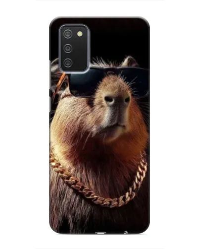 Чохол для Samsung Galaxy A02s з картинкою «Капібара золотий ланцюг»
