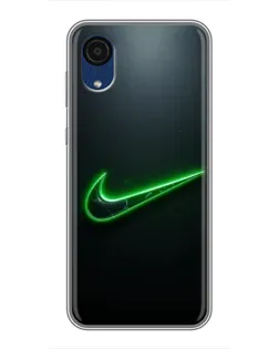 Чехол для Samsung Galaxy A03 Core с картинкой «Неоновый контур Nike»