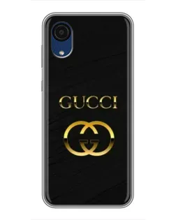 Чехол для Samsung Galaxy A03 Core с картинкой «Золотой логотип Gucci»