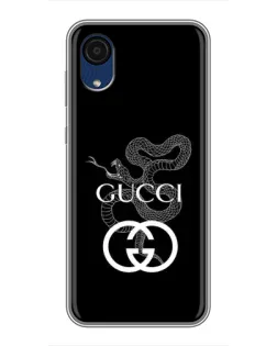 Чехол для Samsung Galaxy A03 Core с картинкой «Gucci — серебряная змея»