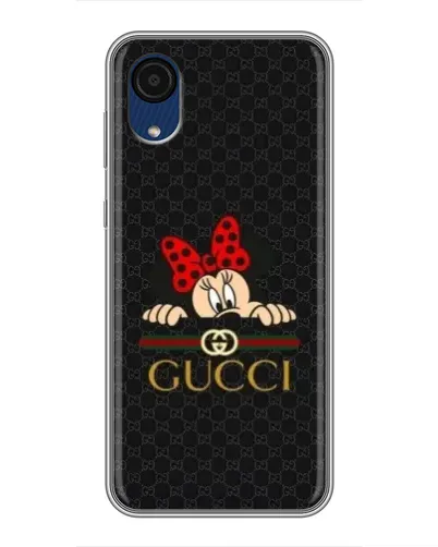 Чехол для Samsung Galaxy A03 Core с картинкой «Минни Маус Gucci — черный»