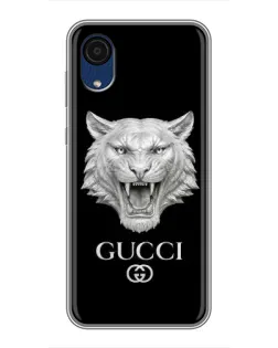 Чехол для Samsung Galaxy A03 Core с картинкой «Gucci — серебряный лев»