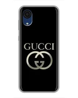Чехол для Samsung Galaxy A03 Core с картинкой «Gucci — золото на черном»