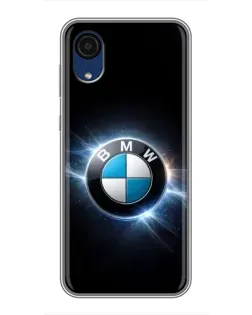 Чехол для Samsung Galaxy A03 Core с картинкой «BMW — неоновое сияние»