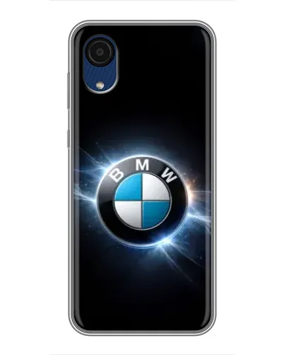 Чехол для Samsung Galaxy A03 Core с картинкой «BMW — неоновое сияние»