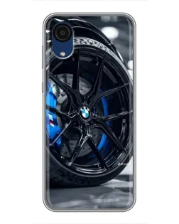 Чехол для Samsung Galaxy A03 Core с картинкой «Колесо BMW вблизи»