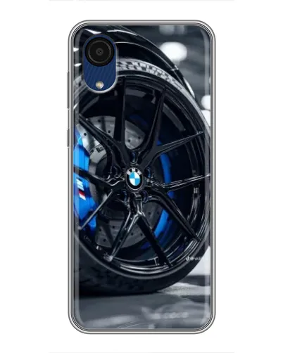 Чехол для Samsung Galaxy A03 Core с картинкой «Колесо BMW вблизи»
