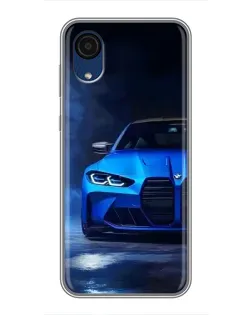 Чехол для Samsung Galaxy A03 Core с картинкой «Голубая BMW M4»