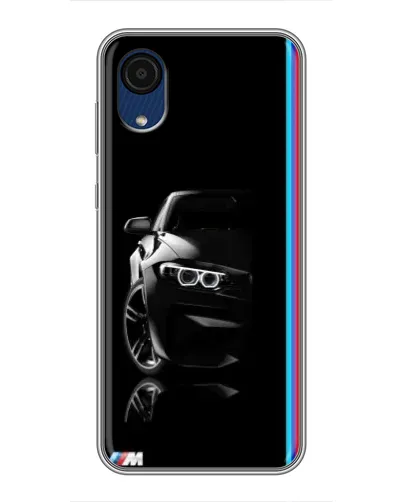 Чехол для Samsung Galaxy A03 Core с картинкой «Силуэт BMW в темноте»
