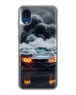 Чехол для Samsung Galaxy A03 Core с картинкой «BMW в дыму»