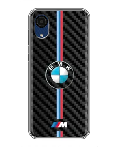Чехол для Samsung Galaxy A03 Core с картинкой «Эмблема BMW и карбон»