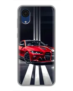 Чехол для Samsung Galaxy A03 Core с картинкой «Красная BMW на дороге»