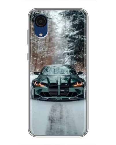 Чехол для Samsung Galaxy A03 Core с картинкой «BMW в зимнем лесу»