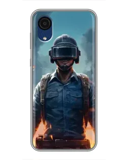 Чехол для Samsung Galaxy A03 Core с картинкой «PUBG — реалистичный герой»