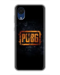 Чехол для Samsung Galaxy A03 Core с картинкой «PUBG — золотой логотип»