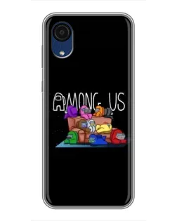 Чехол для Samsung Galaxy A03 Core с картинкой «Логотип Among Us»