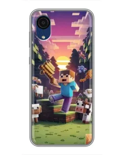 Чехол для Samsung Galaxy A03 Core с картинкой «Стив на ферме»