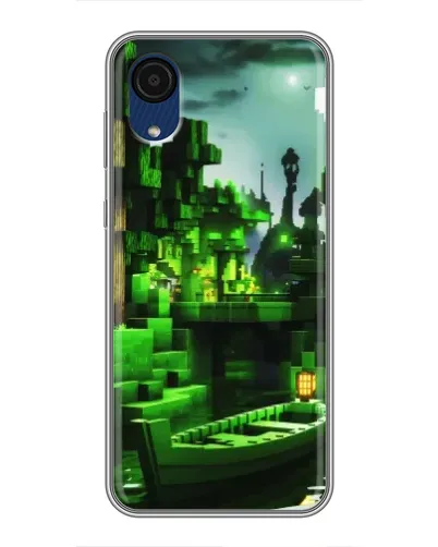Чехол для Samsung Galaxy A03 Core с картинкой «Minecraft лесной пейзаж»