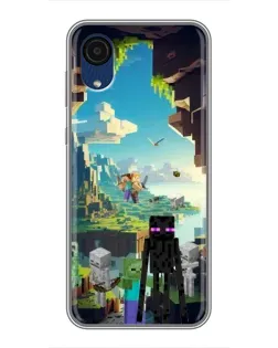 Чехол для Samsung Galaxy A03 Core с картинкой «Эндермен в лесу»