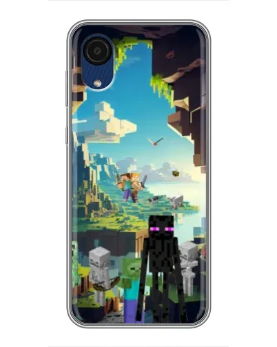Чехол для Samsung Galaxy A03 Core с картинкой «Эндермен в лесу»