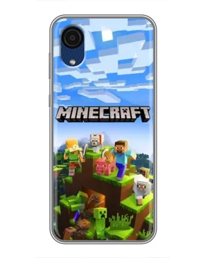Чехол для Samsung Galaxy A03 Core с картинкой «Minecraft классический мир»