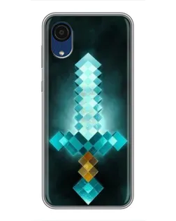 Чехол для Samsung Galaxy A03 Core с картинкой «Алмазный меч неон»