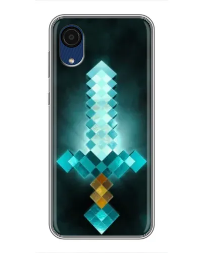 Чехол для Samsung Galaxy A03 Core с картинкой «Алмазный меч неон»