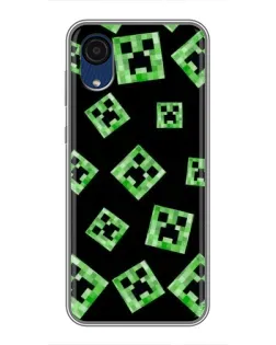 Чехол для Samsung Galaxy A03 Core с картинкой «Паттерн с криперами»