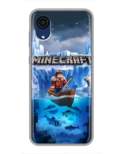 Чехол для Samsung Galaxy A03 Core с картинкой «Minecraft ледяной мир»