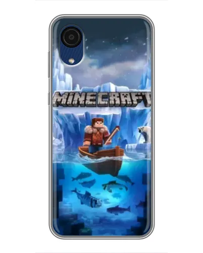 Чехол для Samsung Galaxy A03 Core с картинкой «Minecraft ледяной мир»